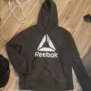 Reebok Black Hoodie with White Logo Graphic